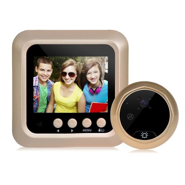 W5 2.4 inch Screen 2.0MP Security Camera No Disturb Peephole Viewer Doorbell, Support TF Card / Night Vision / Video Recording (Gold)
