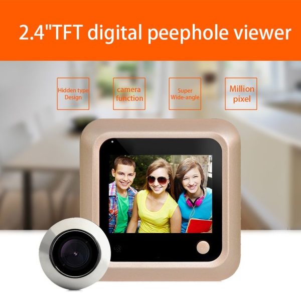 X5 2.4 inch Screen 2.0MP Security Camera No Disturb Peephole Viewer, Support TF Card (Gold) - Image 12