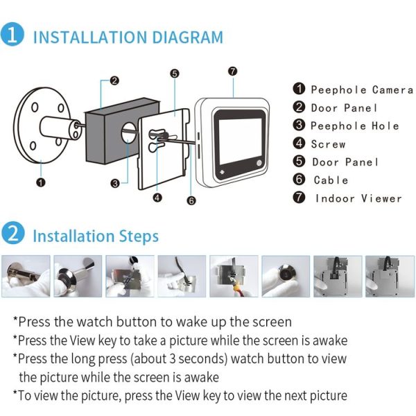 X5 2.4 inch Screen 2.0MP Security Camera No Disturb Peephole Viewer, Support TF Card (Gold) - Image 5