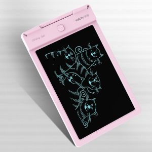 WP9310 9 inch LCD Monochrome Screen Writing Tablet Handwriting Drawing Sketching Graffiti Scribble Doodle Board for Home Office Writing Drawing (Pink)
