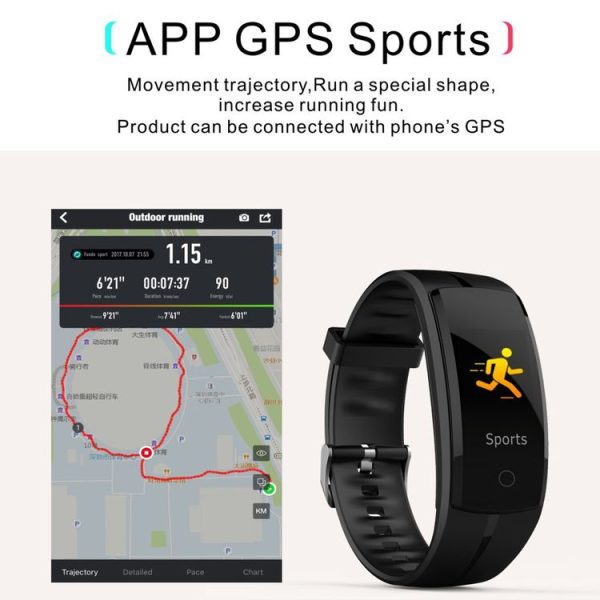 QS100 0.96 inches TFT Color Screen Smart Bracelet IP67 Waterproof, Support Call Reminder / Heart Rate Monitoring / Sleep Monitoring / Sedentary Reminder / Blood Pressure Monitoring (Blue) - Image 9