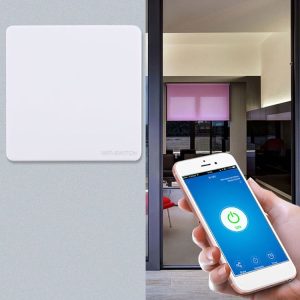 QEVDO QSAW1 WiFi & Single Button 86mm / 1Gang 3Way Neutral Wire Live Wire Wall Smart Switch, Support Alexa / Google Home Voice Control (White)