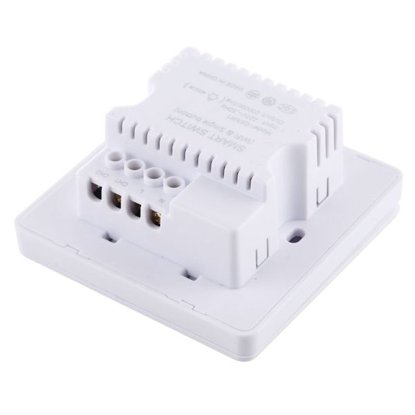 QEVDO QSAW1 WiFi & Single Button 86mm / 1Gang 3Way Neutral Wire Live Wire Wall Smart Switch, Support Alexa / Google Home Voice Control (White) - Image 3