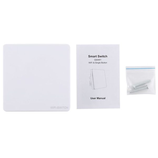 QEVDO QSAW1 WiFi & Single Button 86mm / 1Gang 3Way Neutral Wire Live Wire Wall Smart Switch, Support Alexa / Google Home Voice Control (White) - Image 4