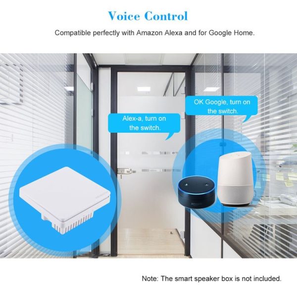 QEVDO QSAW1 WiFi & Single Button 86mm / 1Gang 3Way Neutral Wire Live Wire Wall Smart Switch, Support Alexa / Google Home Voice Control (White) - Image 7