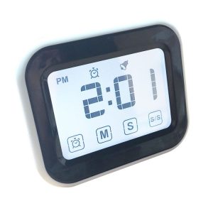 Kitchen Timer Digital Alarm Clock Large LCD Touch Screen Come with Night Light for Cooking Baking (White)