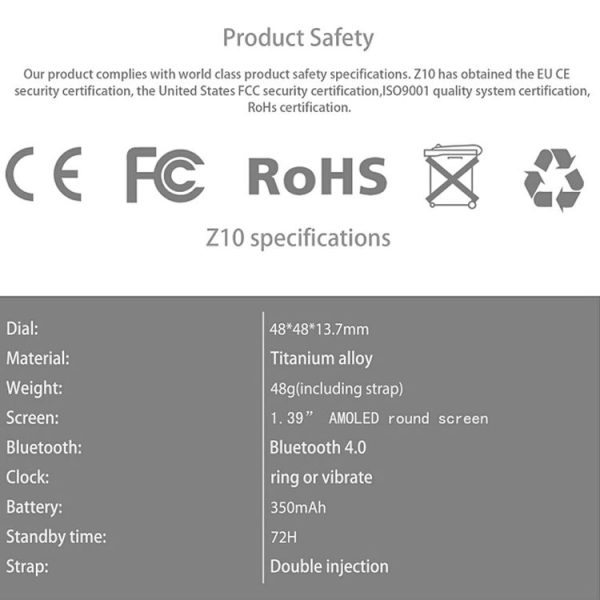 Z10 400*400 Pixel AMOLED 1.39 Inch Round Touch Screen Display Smart Watch, IP54 Waterproof, Support Pedometer / Heart Rate Monitor / GPS Navigation / Notification Remind / Call Reminder / Camera Remote Control / Calories Burned, Support Android 5.1 (Silver) - Image 19