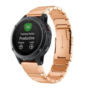 Quick Dismantling Steel Watch Band for Garmin Fenix 5S 20mm (Rose Gold)