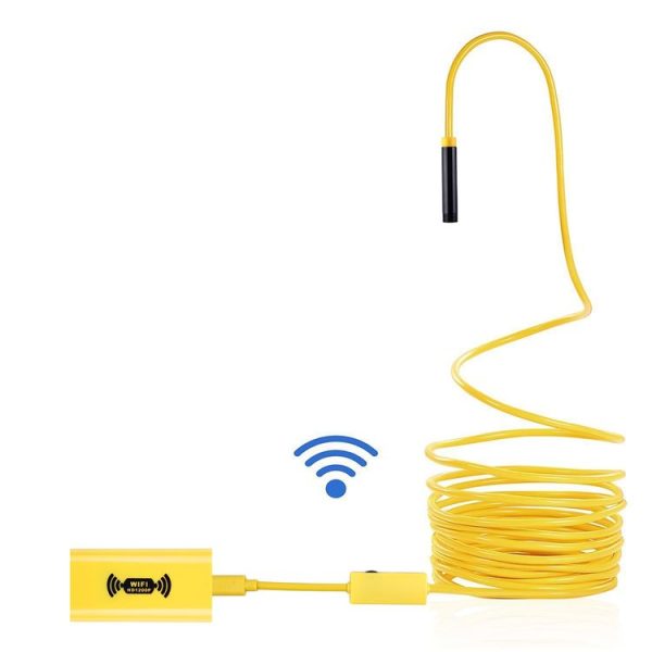 1200P HD Pixels WiFi Endoscope Snake Tube Inspection Camera with 8 LED, Waterproof IP68, Lens Diameter: 8mm, Length: 2m, Hard Line (Yellow) - Image 2