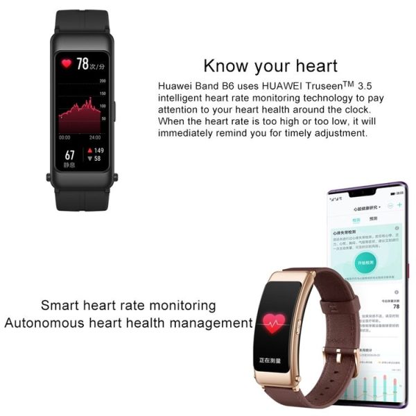 Original Huawei Band B6 FDS-B19 1.53 inch AMOLED Screen IP57 Waterproof Smart Bluetooth Earphone Wristband Bracelet, Pride Version, Support Heart Rate Monitor / Information Reminder / Sleep Monitor (Titanium Silver Grey) - Image 14