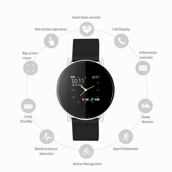 ZGPAX S226D 1.3 inch IP67 Waterproof Smart Watch Bluetooth 4.0, Support Incoming Call Reminder / Blood Pressure Monitoring / Sleep Monitor / Pedometer (White) - Image 4