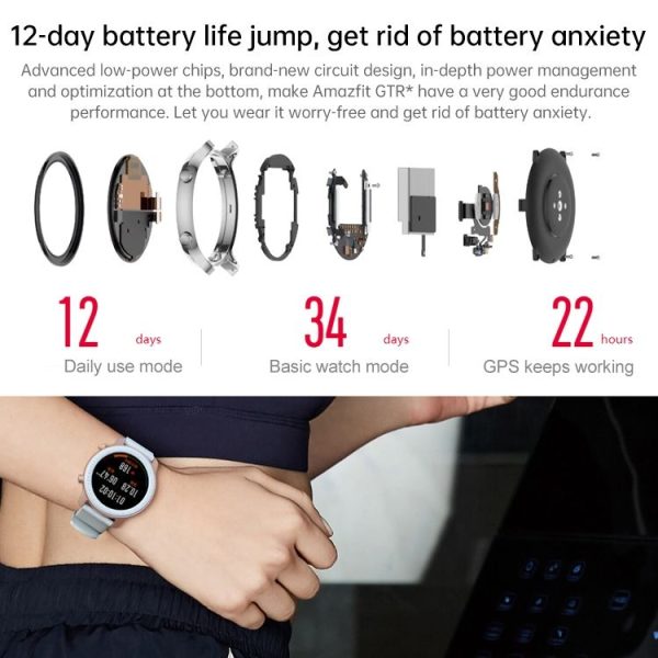 Original Xiaomi Youpin Amazfit GTR 42mm Brilliant Special Version 1.2 inch AMOLED Screen Bluetooth 5.0 5ATM Waterproof Smart Watch, Support 12 Sport Modes / Heart Rate Monitoring / NFC Analog Door Card / GPS Positioning - Image 6