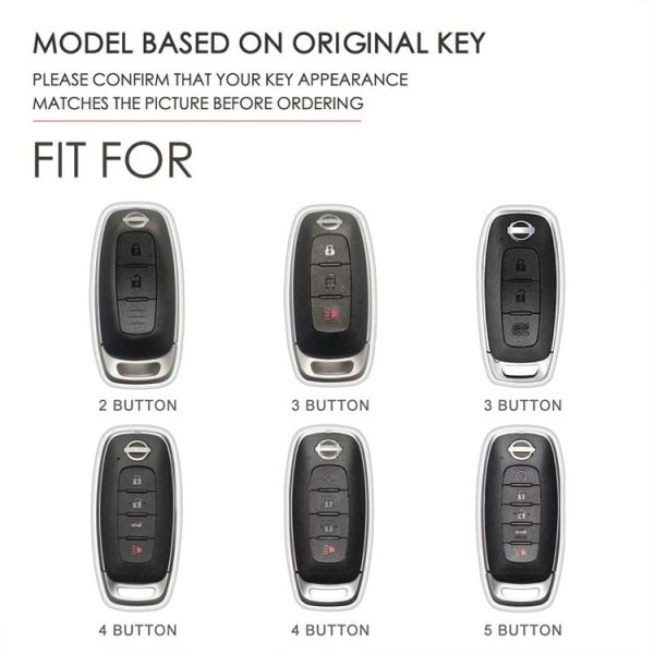 Nissan Teana / Ariya 3-button Tail Box Hallmo Car Cowhide Leather Key Protective Cover Key Case (Brown) - Image 4