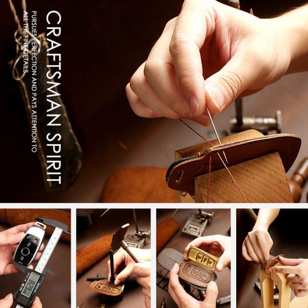 Nissan Teana / Ariya 3-button Tail Box Hallmo Car Cowhide Leather Key Protective Cover Key Case (Brown) - Image 7