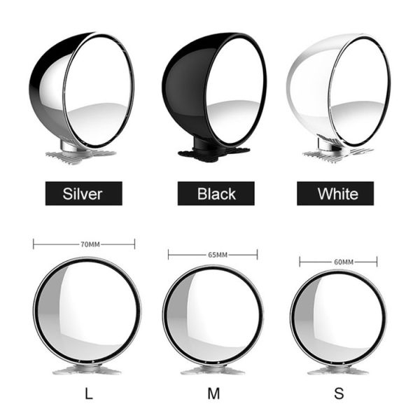3R-045 Auxiliary Rear View Mirror Car Adjustable Blind Spot Mirror Wide Angle Auxiliary Side Mirror, Diameter: 70mm (White) - Image 2