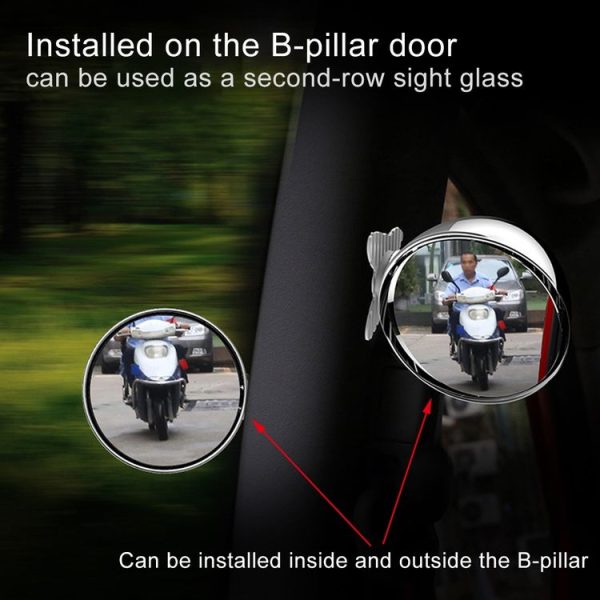 3R-045 Auxiliary Rear View Mirror Car Adjustable Blind Spot Mirror Wide Angle Auxiliary Side Mirror, Diameter: 70mm (White) - Image 7