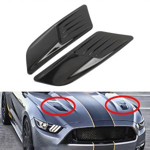 HD-713 1 Pair Car Hood Decorative Stickers Fender Air Vents Sticker (Black)