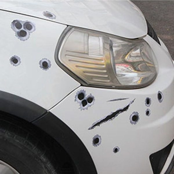 Car PVC Self-adhesive Bullet Hole Scratch Personalized Stickers - Image 6