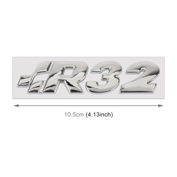 Car R32 Pattern 3D Metal Personalized Decorative Stickers, Size: 10.5 x 3 x 0.5cm (Silver) - Image 3