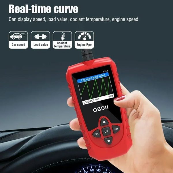 V314 Car OBD Diagnostic Instrument Fault Clear Code Reader - Image 9