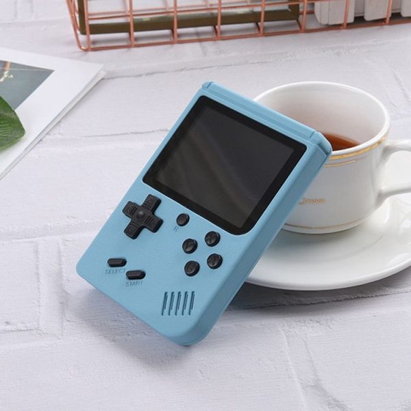 MK500 3.0 inch Macaron Mini Retro Classic Handheld Game Console for Kids Built-in 500 Games, Support AV Output (Blue) - Image 2
