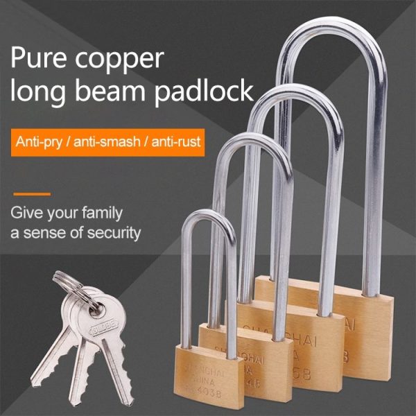 Copper Padlock Small Lock, Style: Long Lock Beam, 50mm Not Open - Image 8