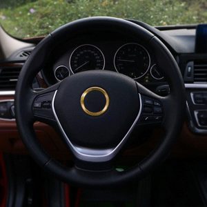 Car Aluminum Steering Wheel Decoration Ring For BMW (Gold)