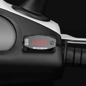 Motorcycle Multi-functional 2 in 1 Digital Display Voltmeter + Electronic Clock, 6-30V IP67 (Red Light)