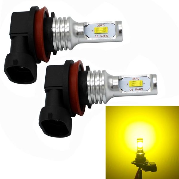 2 PCS H8 / H11 72W 1000LM 6000-6500K Super Bright White Light Car Fog LED Bulbs, DC 12-24V (Yellow Light)