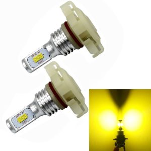 2 PCS H16 (EU) 72W 1000LM 6000-6500K Super Bright White Light Car Fog LED Bulbs, DC 12-24V (Yellow Light)
