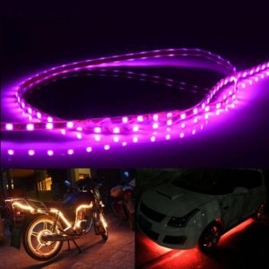 5 PCS Flow Style 45 LED 3528 SMD Waterproof Flexible Car Strip Light for Car Decoration, DC 12V, Length: 90cm (Pink Light)
