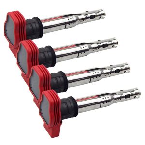 4 PCS Replace Car Ignition Coil Type 06E905115A / B / C / E / F Coils Suitable for 4-cylinder Engine For Audi A6L 2.4 Year After 2005, Random Number Delivery