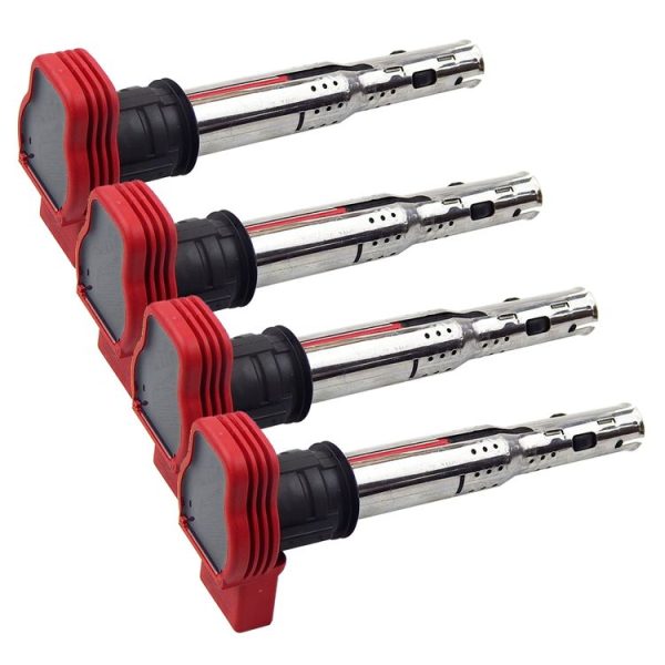 4 PCS Replace Car Ignition Coil Type 06E905115A / B / C / E / F Coils Suitable for 4-cylinder Engine For Audi A6L 2.4 Year After 2005, Random Number Delivery