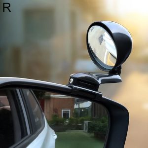 3R-095 Auxiliary Rear View Mirror Car Adjustable Blind Spot Mirror Wide Angle Auxiliary Rear View Side Mirror for Right Mirror (Black)