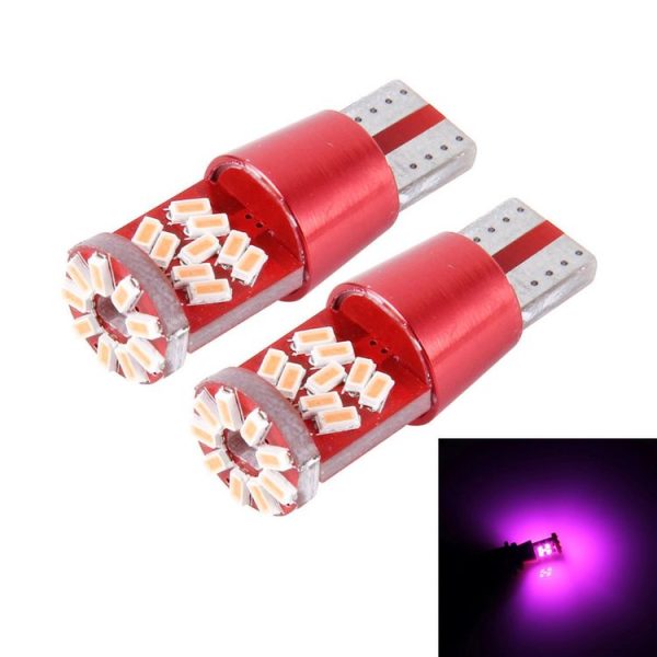 2 PCS T10 5W 27 SMD-3014 LEDs Car Clearance Light Lamp, DC 12V (Pink Light)