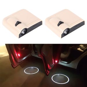 2 PCS LED Ghost Shadow Light, Car Door LED Laser Welcome Decorative Light, Display Logo for Citroen Car Brand (Khaki)