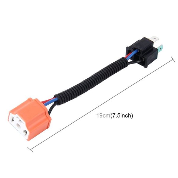 2 PCS H4 Car HID Xenon Headlight Male to Female Conversion Cable with Ceramic Adapter Socket - Image 3