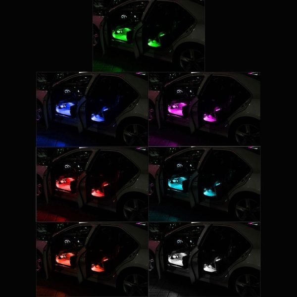 4 in 1 4.5W 36 SMD-5050-LEDs RGB Car Interior Floor Decoration Atmosphere Colorful Neon Light Lamp with Wireless Remote Control, DC 12V - Image 6