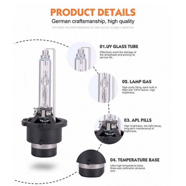 2 PCS D2R 35W 3800 LM 6000K HID Bulbs Xenon Lights Lamps, DC 12V (White Light) - Image 6