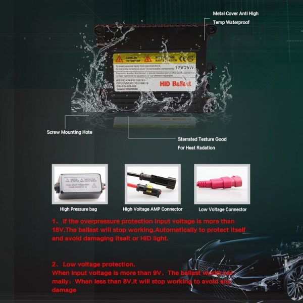 Car Auto Universal 35W DC12V Replacement Slim Quick Start HID Xenon Light Direct Current Ballast for All Bulb Base Sizes - Image 6