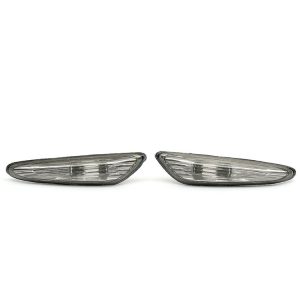 2 PCS Car Side Marker Lights / Turn Signal Lights Housing without Bulbs 63 13 7 165 742 / 63 13 7 165 741 for BMW E90 E91 E92 E93 2006-2011 (Grey)