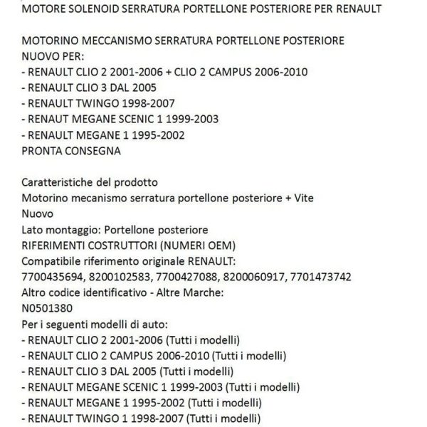 Tailgate Central Locking 8200102583 7700427088 8200060917 for Renault - Image 7