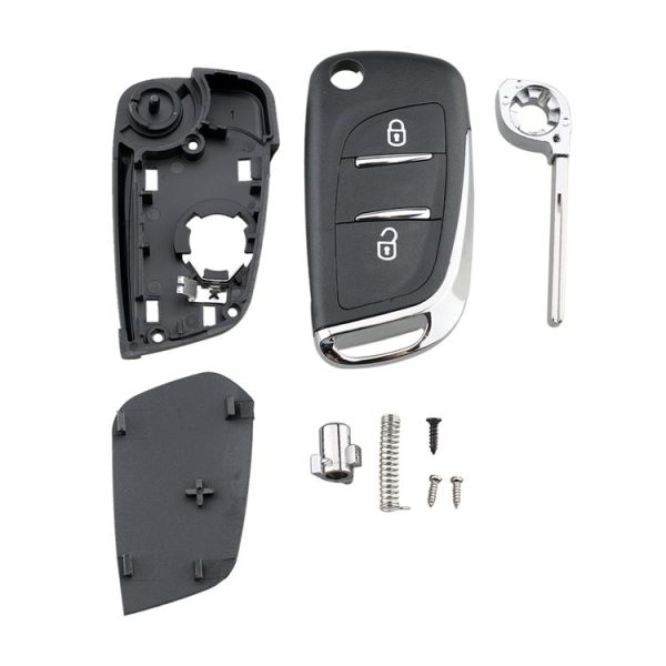PEUGEOT Car Keys Replacement 2 Buttons Car Key Case with Grooved and Holder - Image 9