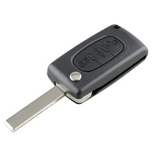 PEUGEOT Car Keys Replacement 3 Buttons Car Key Case with Grooved, without Holder