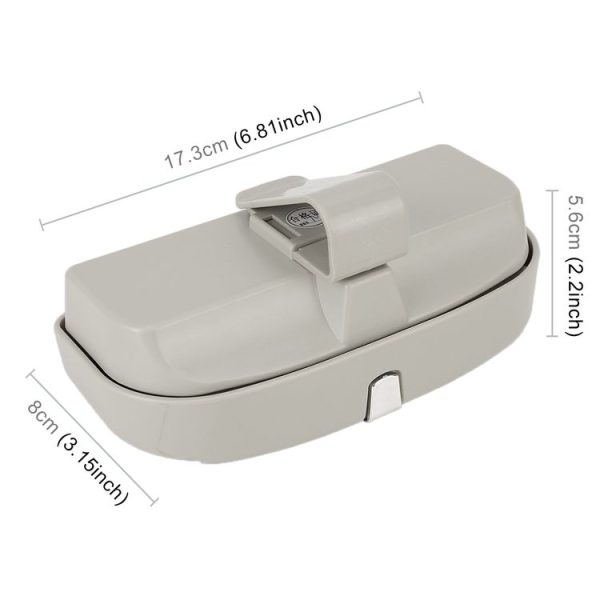 Car Multi-functional Glasses Case Sunglasses Box with Card Slot, Flat Style (Grey) - Image 4