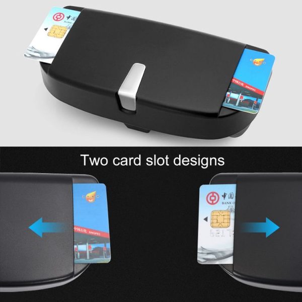 Car Multi-functional Glasses Case Sunglasses Box with Card Slot, Flat Style (Grey) - Image 7