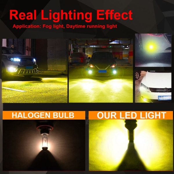 2 PCS H1 DC12V-24V / 12W / 3000K / 800LM 12LEDs SMD-3030 Car LED Fog Light (Yellow Light) - Image 12