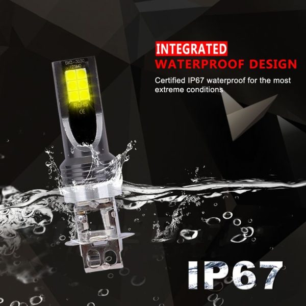2 PCS H3 DC12V-24V / 12W / 3000K / 800LM 12LEDs SMD-3030 Car LED Fog Light (Yellow Light) - Image 11
