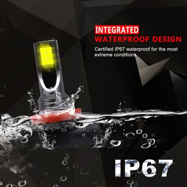 2 PCS H11 / H8 DC12V-24V / 12W / 3000K / 800LM 12LEDs SMD-3030 Car LED Fog Light (Yellow Light) - Image 11
