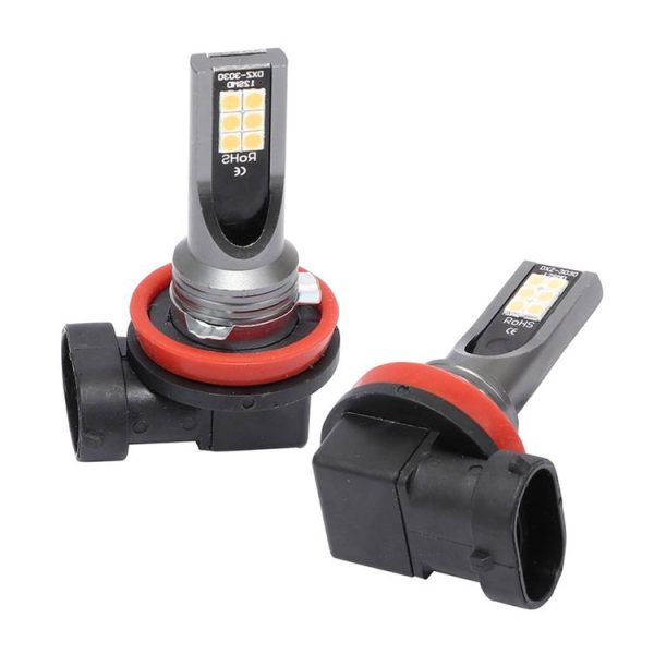 2 PCS H11 / H8 DC12V-24V / 12W / 3000K / 800LM 12LEDs SMD-3030 Car LED Fog Light (Yellow Light) - Image 2